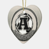 Silver Medal Soccer Monogram Letter A Keramisch Ornament (Links)