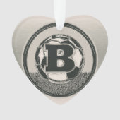 Silver Medal Soccer Monogram Letter B Ornament (voorkant)