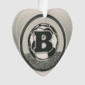 Silver Medal Soccer Monogram Letter B Ornament (voorkant)