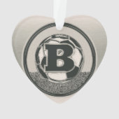Silver Medal Soccer Monogram Letter B Ornament (achterkant)