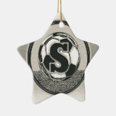 Silver Medal Soccer Monogram Letter S Keramisch Ornament (Rechts)