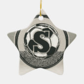 Silver Medal Soccer Monogram Letter S Keramisch Ornament (Voorkant)