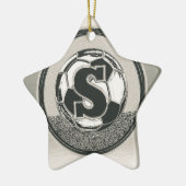 Silver Medal Soccer Monogram Letter S Keramisch Ornament (Links)