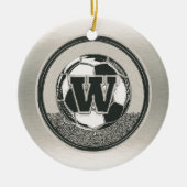Silver Medal Soccer Monogram Letter W Keramisch Ornament (Voorkant)