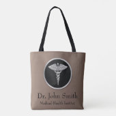 Silver Medical Caduceus - All-Over-Print Canvas ta Tote Bag (Achterkant)
