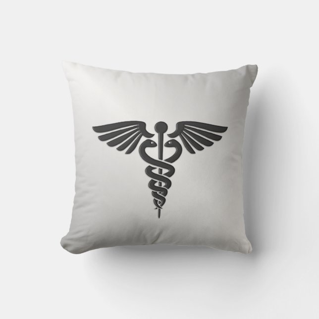 Silver Medical Caduceus Buitenkussen (Voorkant)
