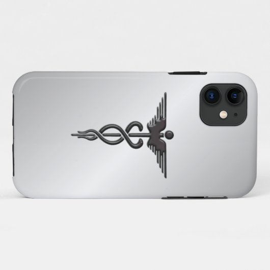 Silver Medical Caduceus Case-Mate iPhone Case (Achterkant (horizontaal))