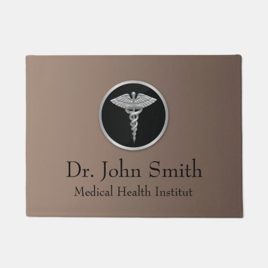 Silver Medical Caduceus - Deurmat (Voorkant)