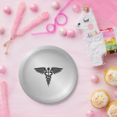 Silver Medical Caduceus Papieren Bordje (Feest)