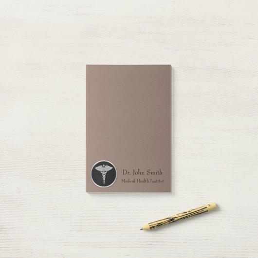 Silver Medical Caduceus - Post-it® notes (Op bureau)