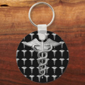 Silver Medical Caduceus Sleutelhanger (Voorkant)