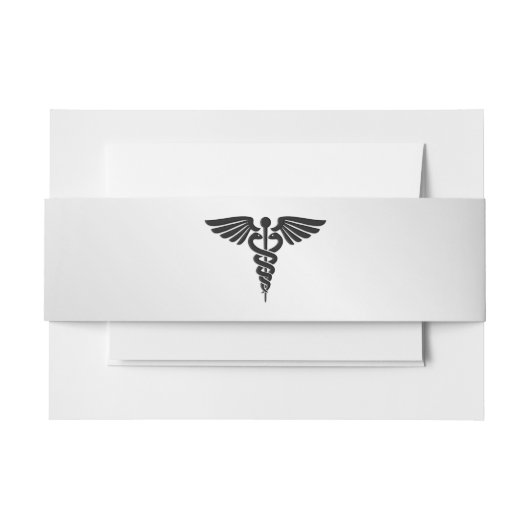 Silver Medical Caduceus Uitnodigingen Wikkel (Voorkant Voorbeeld)