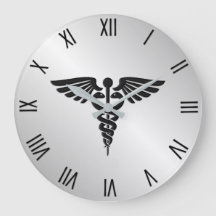 Silver Medical Caduceus w Black Numerals