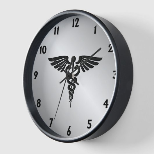 Silver Medical Caduceus w Black-nummers (Hoek)