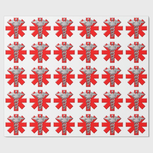 Silver Medical Professional-symbool Cadeaupapier (Vlak)