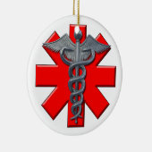 Silver Medical Professional-symbool Keramisch Ornament (Rechts)