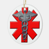 Silver Medical Professional-symbool Keramisch Ornament (Links)