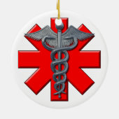 Silver Medical Professional-symbool Keramisch Ornament (Achterkant)