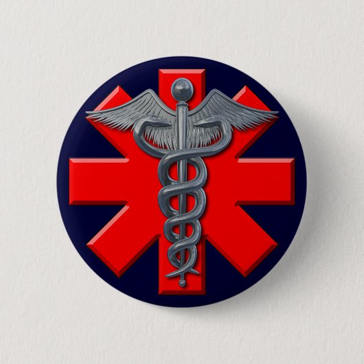 Silver Medical Professional-symbool Ronde Button 5,7 Cm (Voorkant)