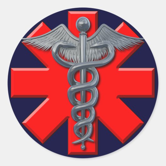 Silver Medical Professional-symbool Ronde Sticker (Voorkant)