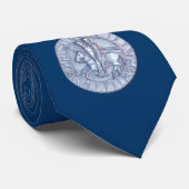 Silver Medieval Seal van de Knachten Templar Stropdas (Opgerold)