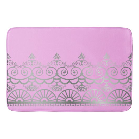 Silver Mehndi - Bath Mat (Voorkant)