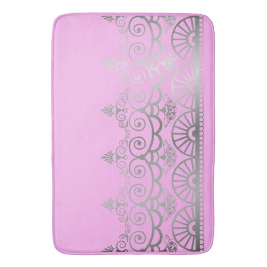 Silver Mehndi - Bath Mat (Voorkant Verticaal)