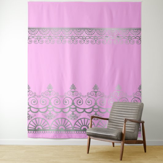 Silver Mehndi - Tapestry Wandkleed (In situ)