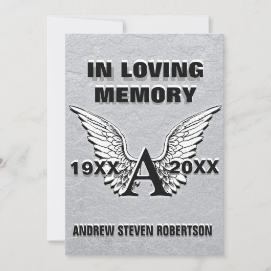 Silver Memorial | Angel Wings Kaart (Voorkant)