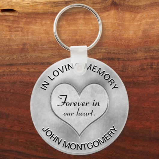 Silver Memorial Heart Sleutelhanger (Voorkant)