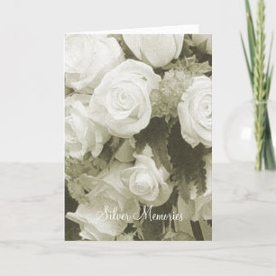Silver Memories Sepia Rozen Jubileum Kaart