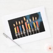 Silver Menorah Hannukah Rechthoekige Sticker (Envelop)