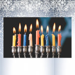 Silver Menorah Hannukah Rechthoekige Sticker<br><div class="desc">Silver Menorah Hanukkah Sticker</div>