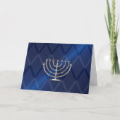 Silver Menorah Hanukkah Kaart (Voorkant)