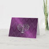 Silver Menorah Hanukkah Kaart (Voorkant)