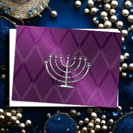 Silver Menorah Hanukkah Kaart