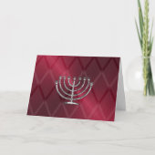 Silver Menorah Hanukkah Kaart (Voorkant)