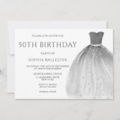 Silver Mermaid Dress 50 & Fabulous 50th Birthday Kaart (Achterkant)