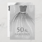 Silver Mermaid Dress 50 & Fabulous 50th Birthday Kaart (Voorkant / Achterkant)