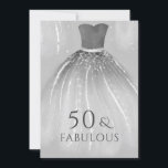 Silver Mermaid Dress 50 & Fabulous 50th Birthday Kaart<br><div class="desc">Silver Mermaid Dress 50 & Fabulous 50th Birthday Party Invitation Bekijk verschillende kleurvariaties in het collectie hieronder of in onze winkel. Met vriendelijke groet</div>