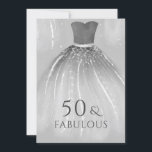 Silver Mermaid Dress 50 & Fabulous 50th Birthday Kaart<br><div class="desc">Silver Mermaid Dress 50 & Fabulous 50th Birthday Party Invitation Bekijk verschillende kleurvariaties in het collectie hieronder of in onze winkel. Met vriendelijke groet</div>