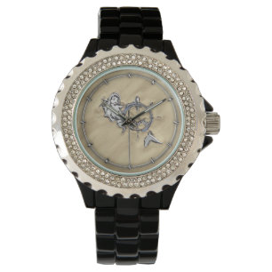 Silver Mermaid in het zand Decor Horloge