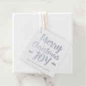 Silver Merry Christmas Joy Feestdagen Personaliser Bedankjes Labels (Met doos)