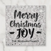 Silver Merry Christmas Joy Feestdagen Personaliser Bedankjes Labels (Achterkant)