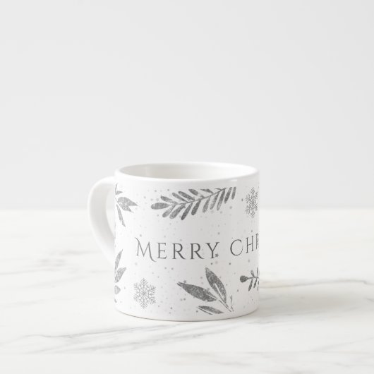 Silver Merry Christmas, Silver Leaves Espresso Kop (Links)