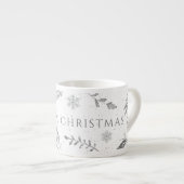 Silver Merry Christmas, Silver Leaves Espresso Kop (Voorkant rechts)