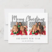 Silver Merry kerstballetjes Blue Pset Feestdagenkaart (Voorkant)