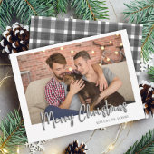 Silver Merry Kerstmis Bubble Letters Pset White Feestdagenkaart