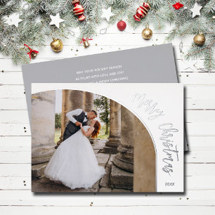 Silver Merry-kerstscript Folie Feestdagenkaart