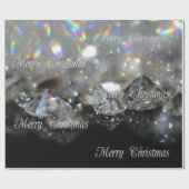 Silver Merry kersttekst Shiny Diamonds Black Cadeaupapier (Vlak)